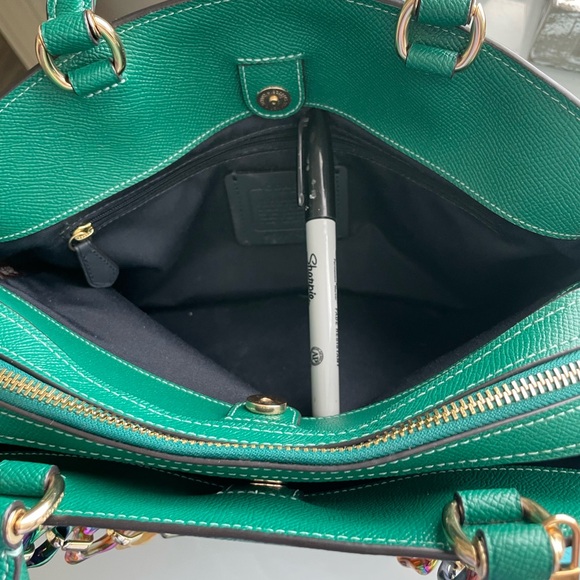 Coach Green Lillie Carryall with Purse Chain - Picture 8 of 8